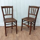 Pair of antique wooden bistro chairs