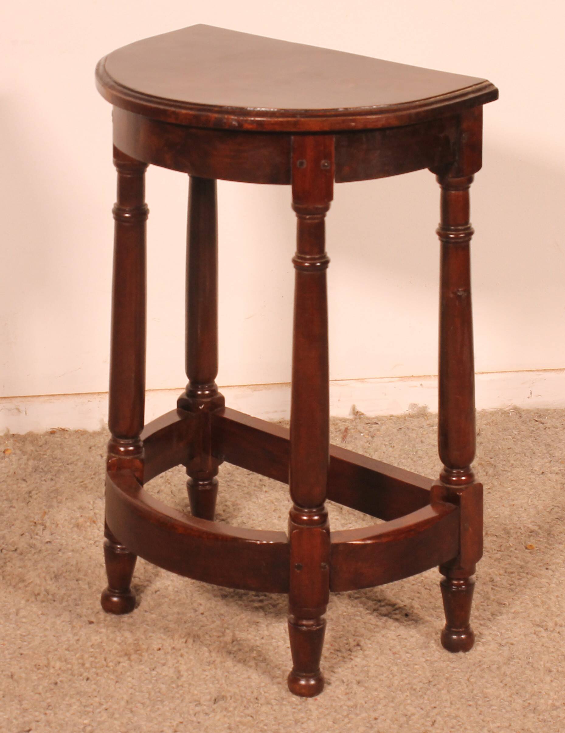 walnut side table in high period style
