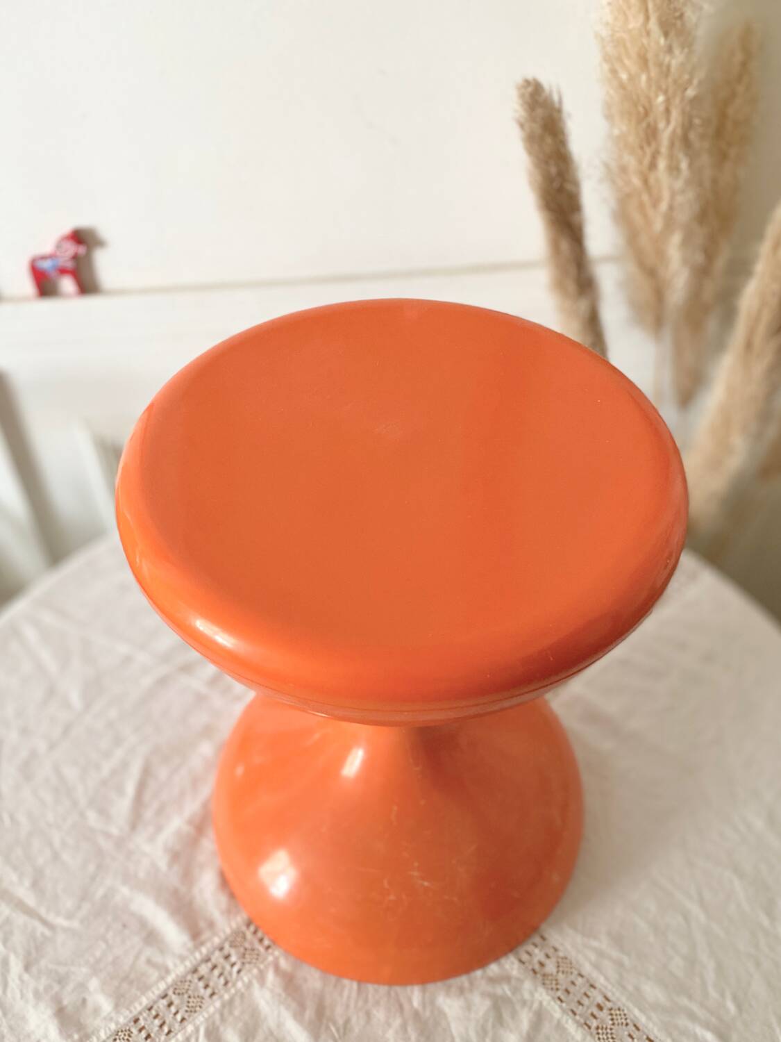 Robur Sgabello Americano stool orange plastic vintage 70s