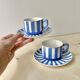 Pair of Art Deco Fox Trott Sarreguemines coffee cups, vintage earthenware
