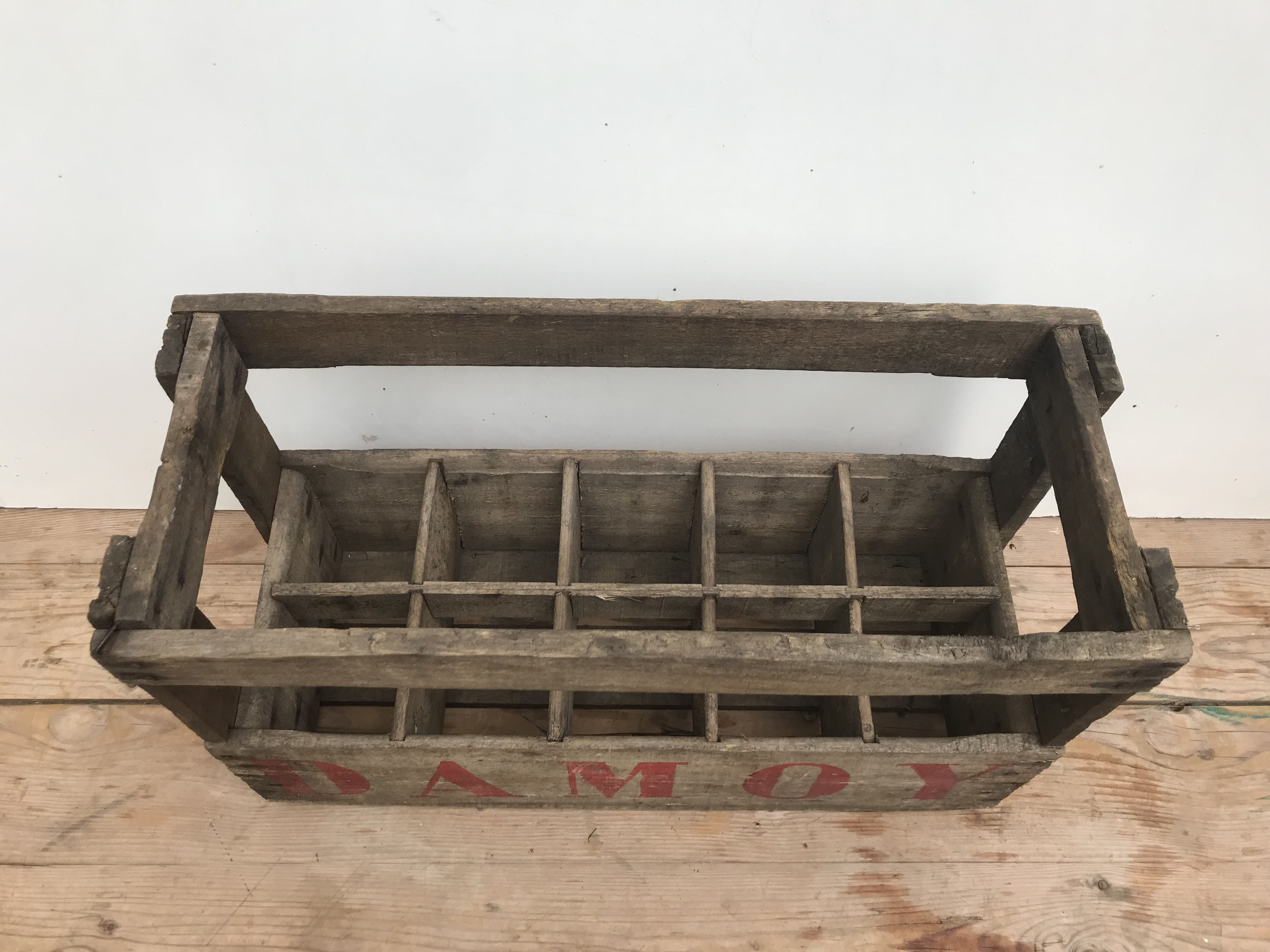 Old bottles rack in wood material