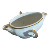 Saucière Double Ancienne Gras & Maigre Porcelaine Blanche #D907