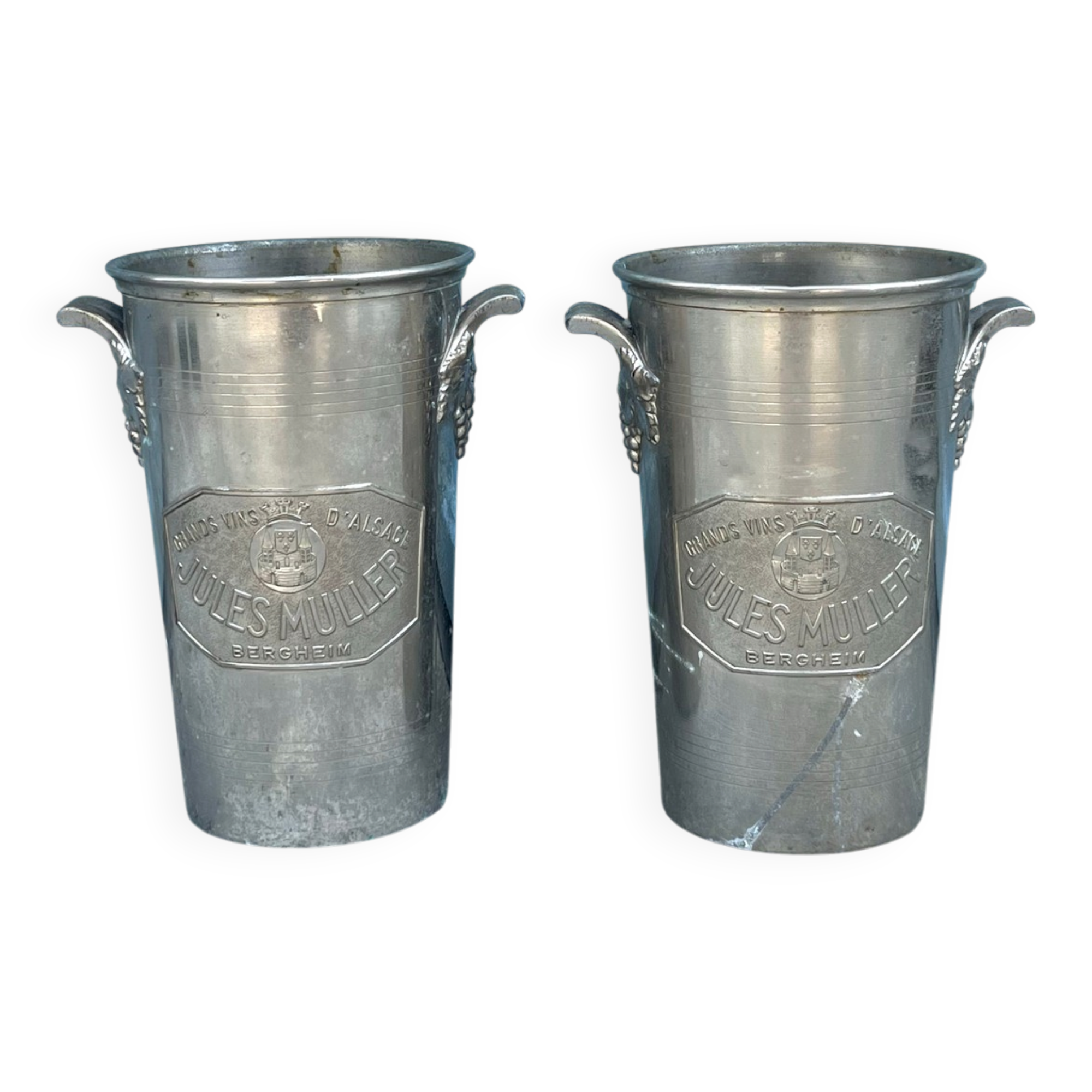 French wine cooler ice bucket set Jules Muller Berghiem argit