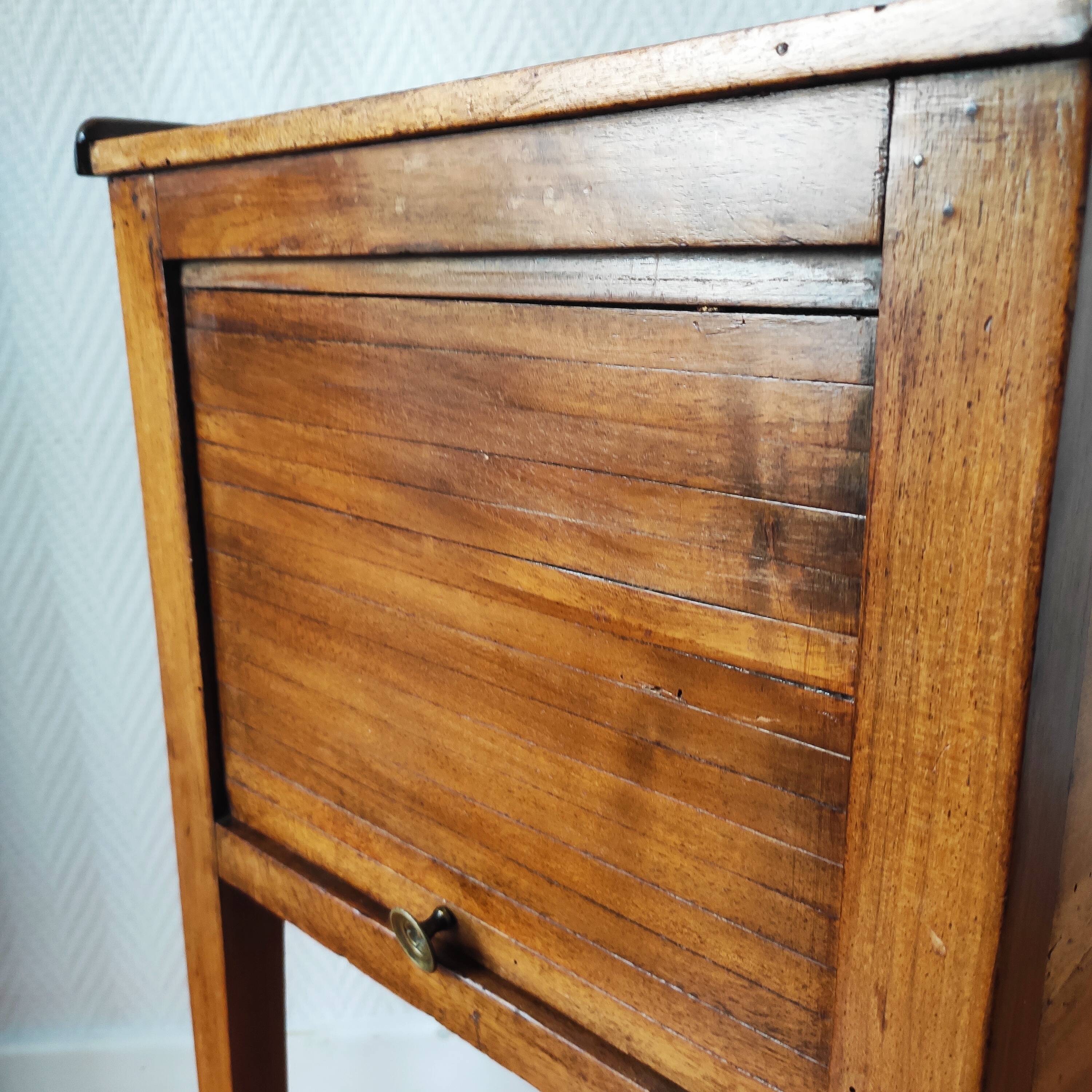Directoire walnut bedside table