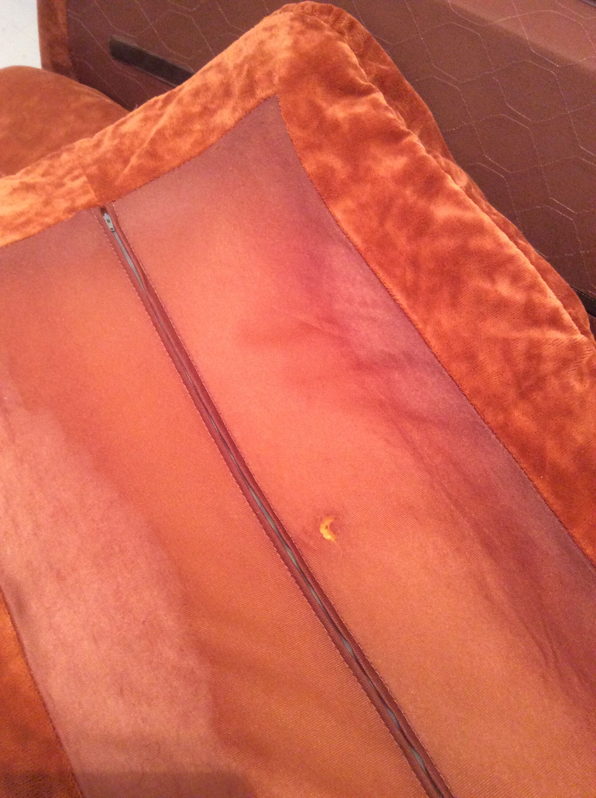 Vintage corner sofa modular velvet orange burned 70 years