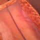 Canapé d'angle vintage modulable velour orange brûlé années 70
