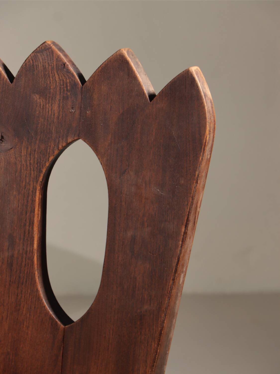 Pair of brutalist chairs in solid elm