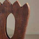 Pair of brutalist chairs in solid elm