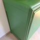 Old sideboard buffet Green wood and bamboo vintage storage unit