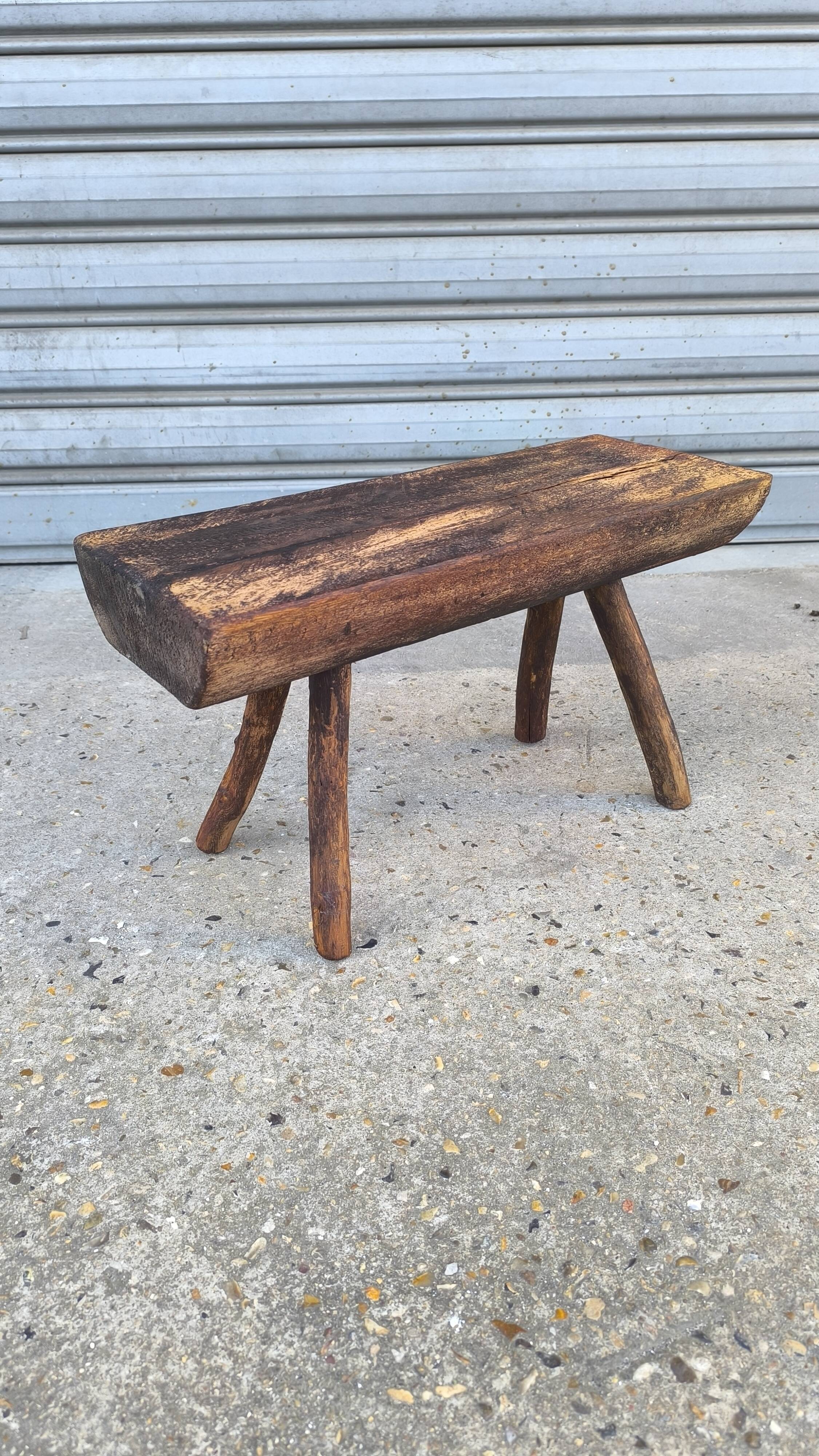 Rustic wooden stool