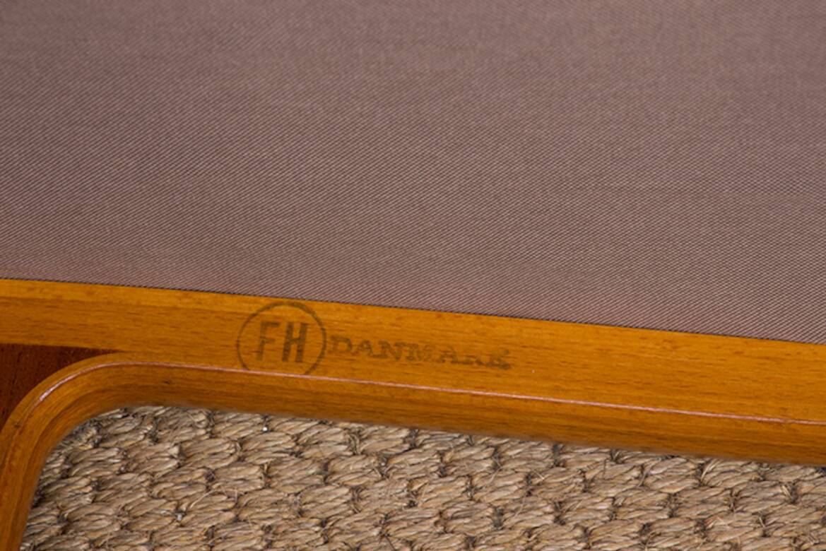 Danish 2-seater sofa in laminated beech and mahogany model AX by Peter Hvidt and Orla Molgaard-Nielsen for Fritz Hansen 1960