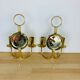 Pair of brass wall lamps Hollywood Regency Je Fassung