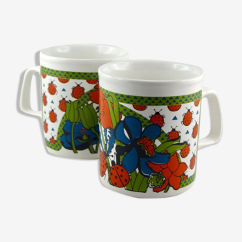 Staffordshire earthenware mugs