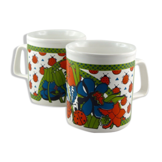 Staffordshire earthenware mugs