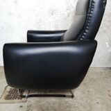 Fauteuil en cuir noir de luxe