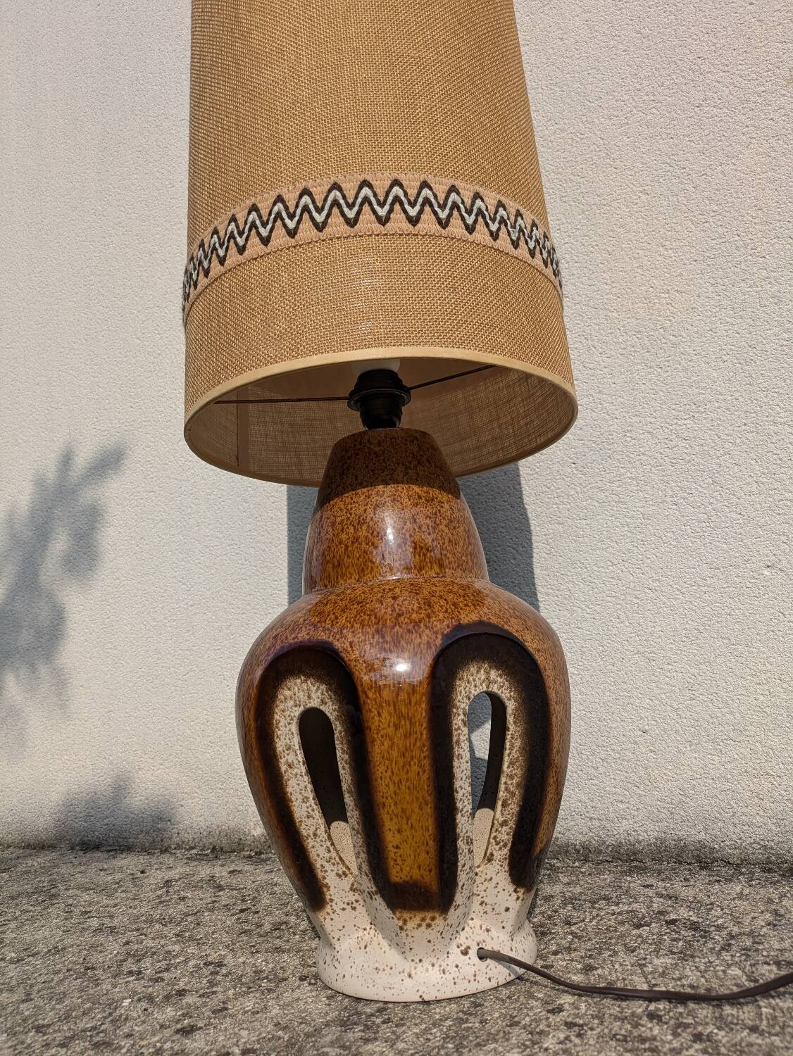 Vintage ceramic floor lamp signed Baudin vintage 1960 1970