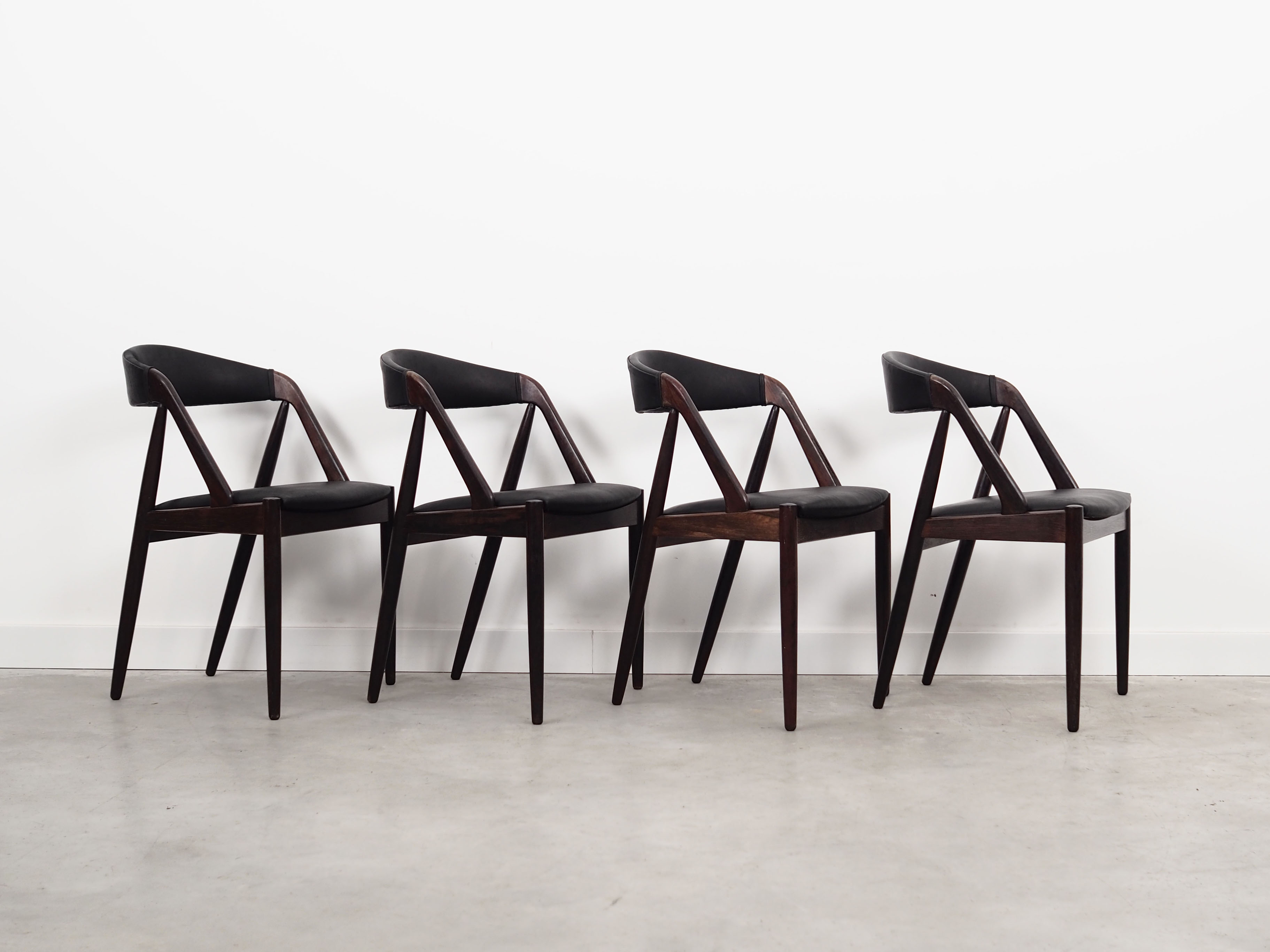 Lot de 4 chaises en palissandre, design danois, années 1970, Kai Kristiansen
