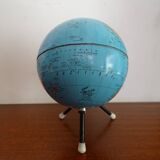 World globe sheet metal map taride cards vintage 50 60 - ø 12.5 cm