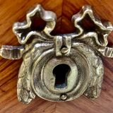 Chest of drawers with curved façade, transition style, in veneer of precious wood