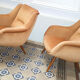 Armchair sculptural vintage 50s copper and restored