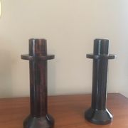 Pair of wooden candlesticks