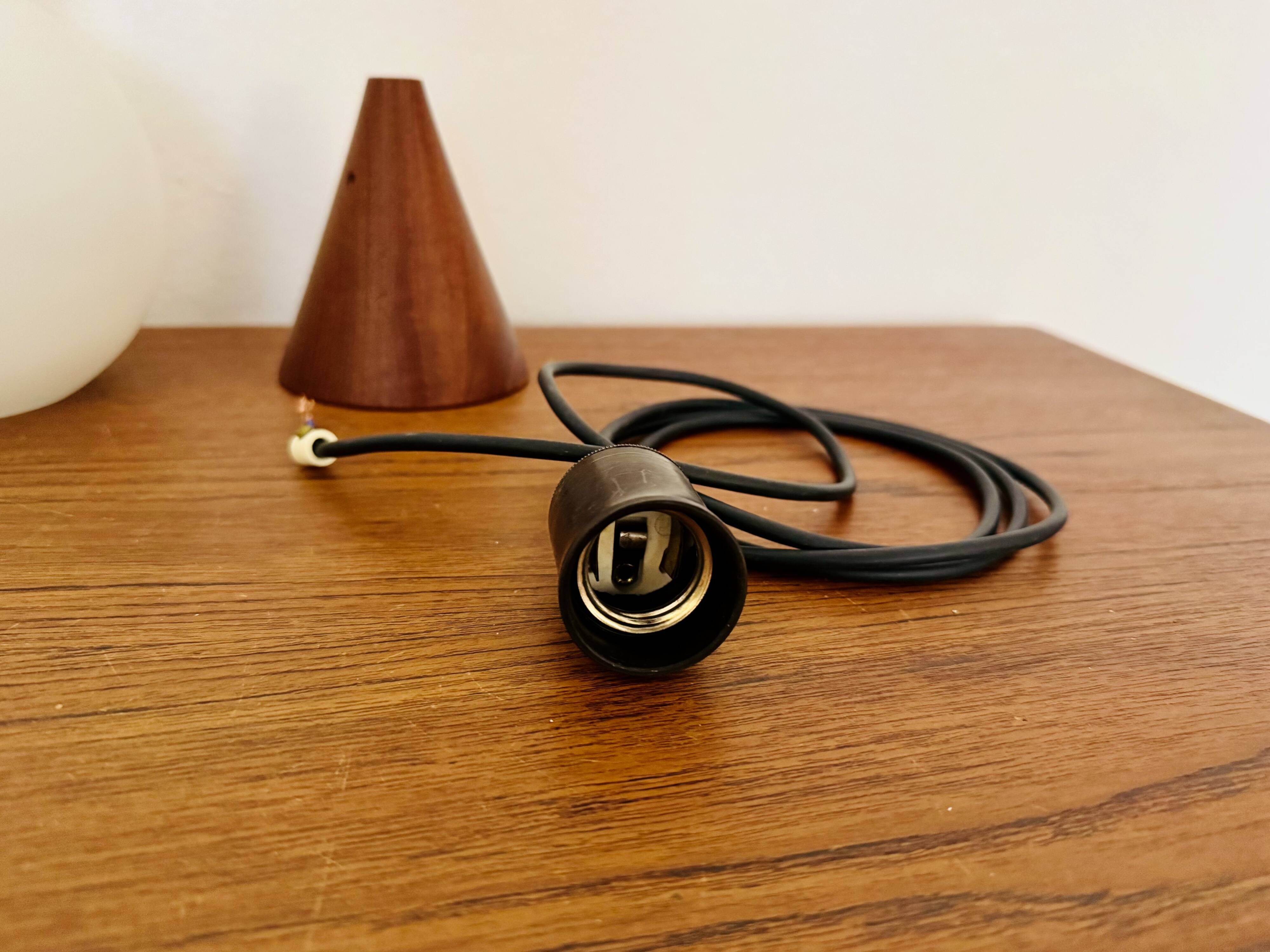 Danish Opaline and Teak Cascading Lamp by Nordisk Solar