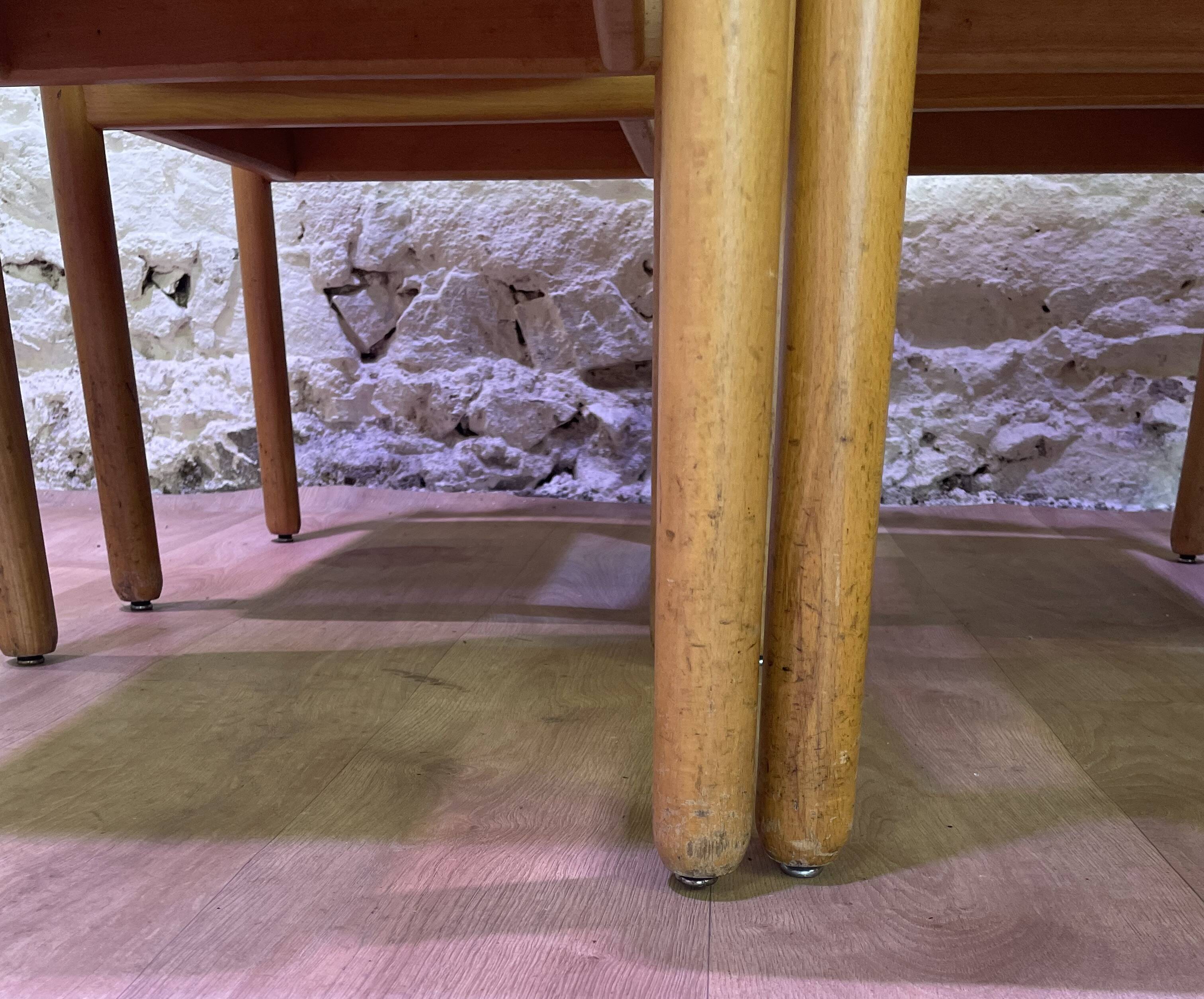 Set of 6 stackable vintage wooden chairs