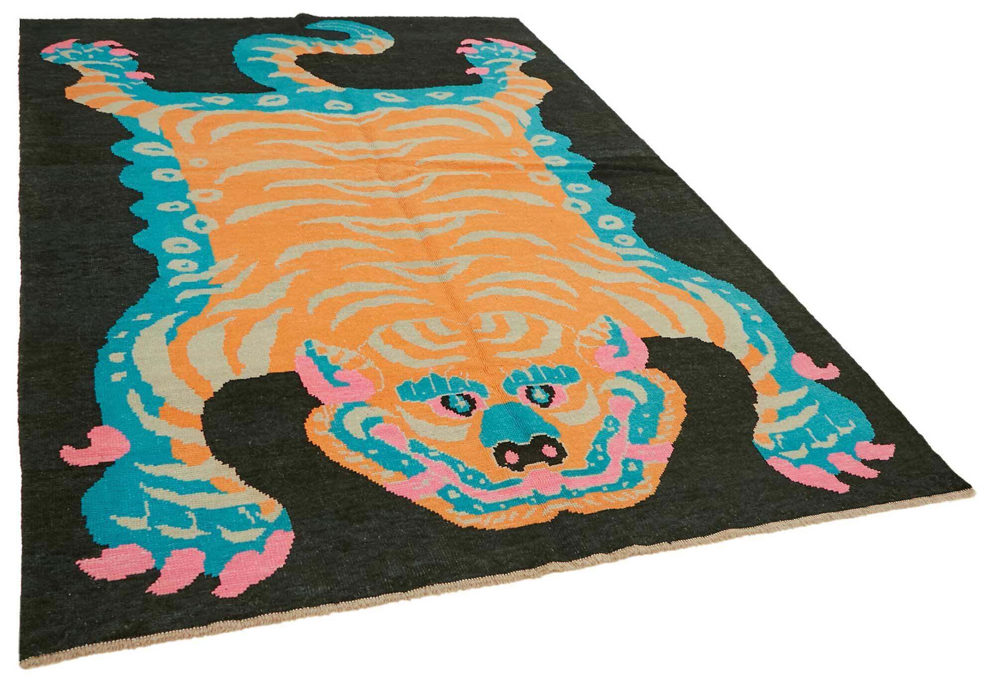 Tapis tigre turc en laine noué à la main 212 cm x 304 cm