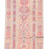 3x13 Soft Pink Vintage Oushak Long Stairs Runner Rug, 83x379 Cm
