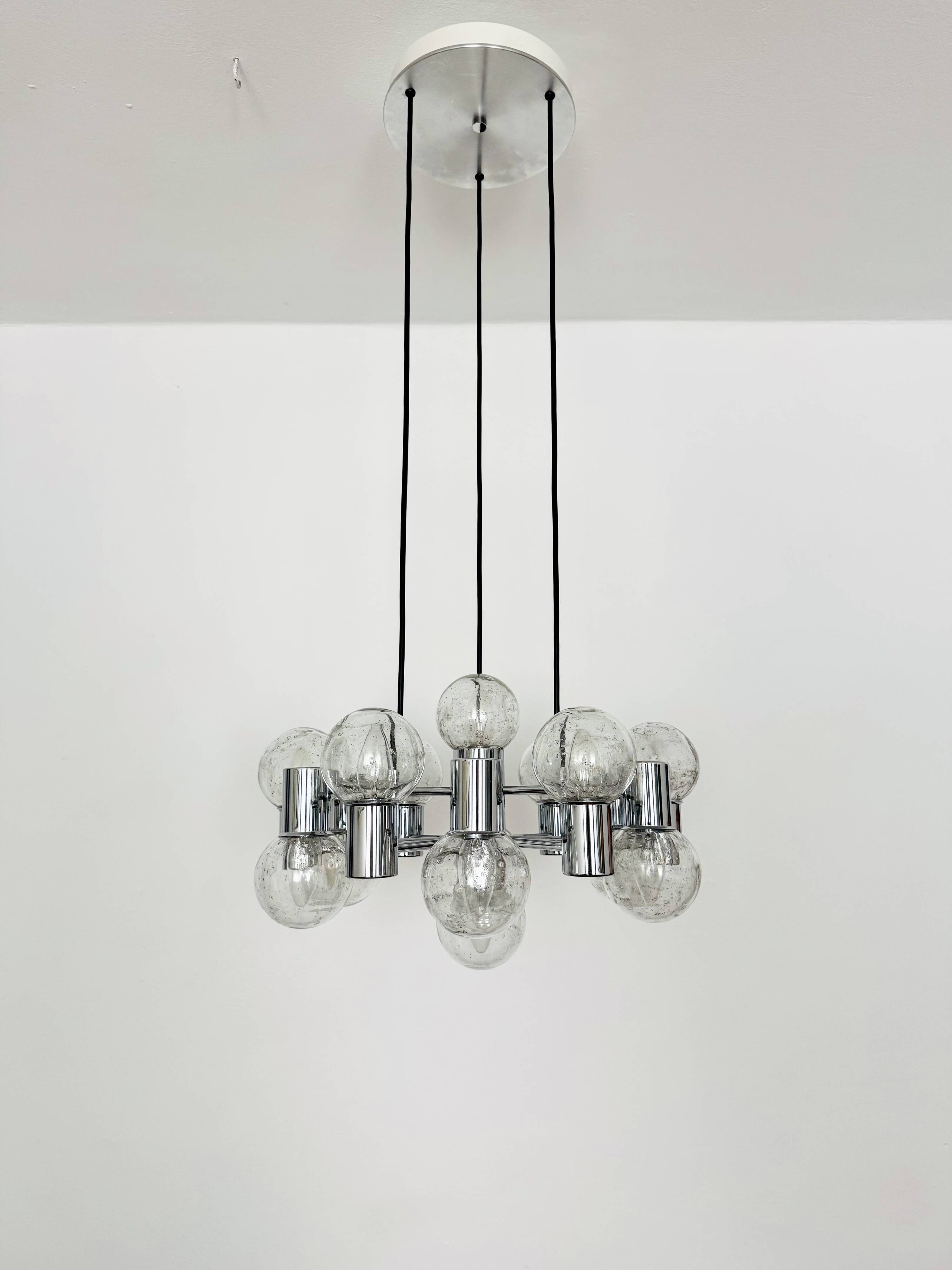 Chromed 1970s Sputnik Chandelier by Doria