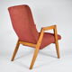 Fauteuil d'origine vintage "Relax", années 1960, Europe de l'Est, rénové, tissu rouge