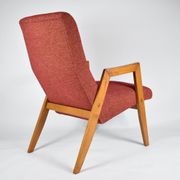 Vintage original armchair "Relax", 1960s, east europe, renovated, red fabric