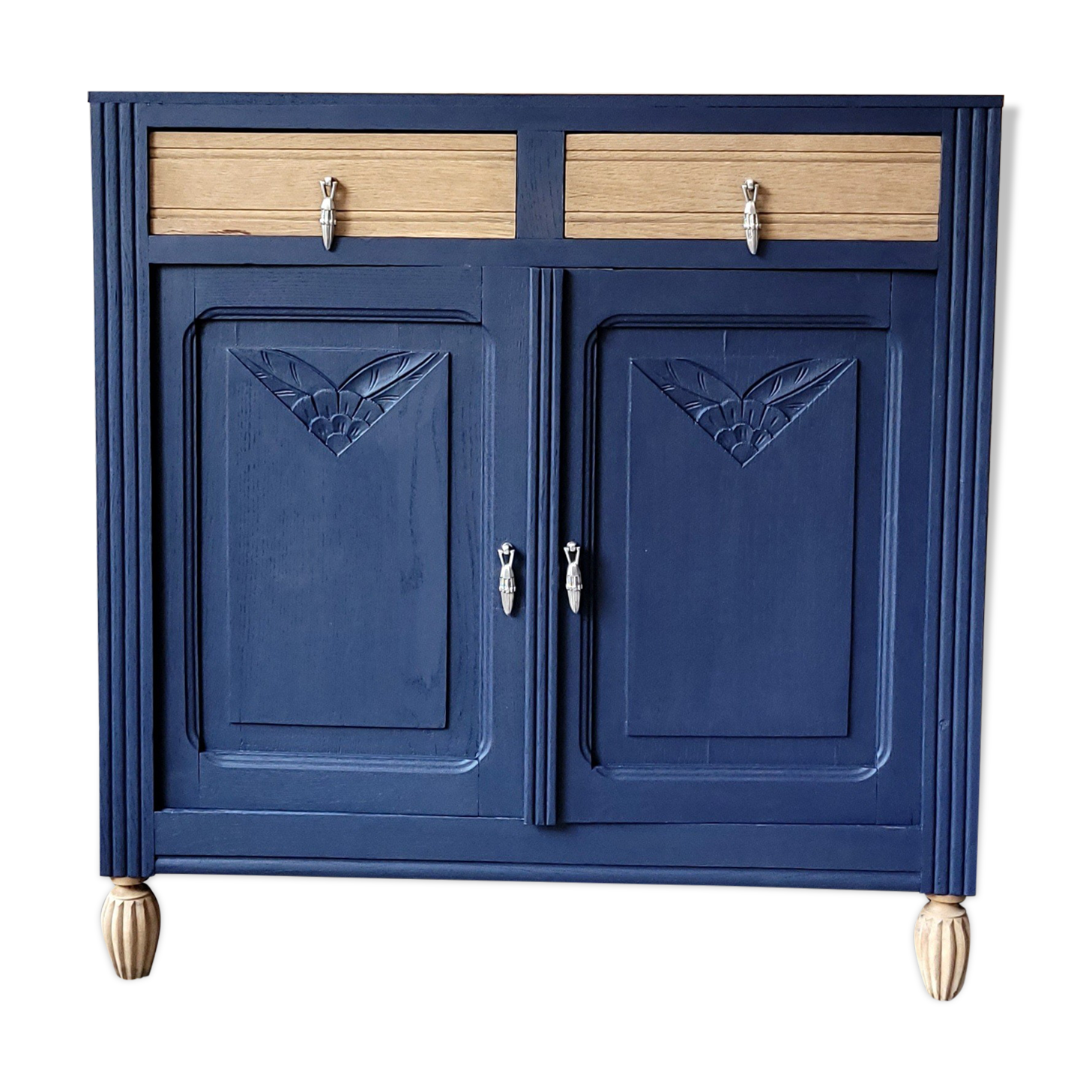 Vintage art deco chest of drawers fluted feet