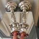 Pair of candle holders in sober and elegant silver metal
