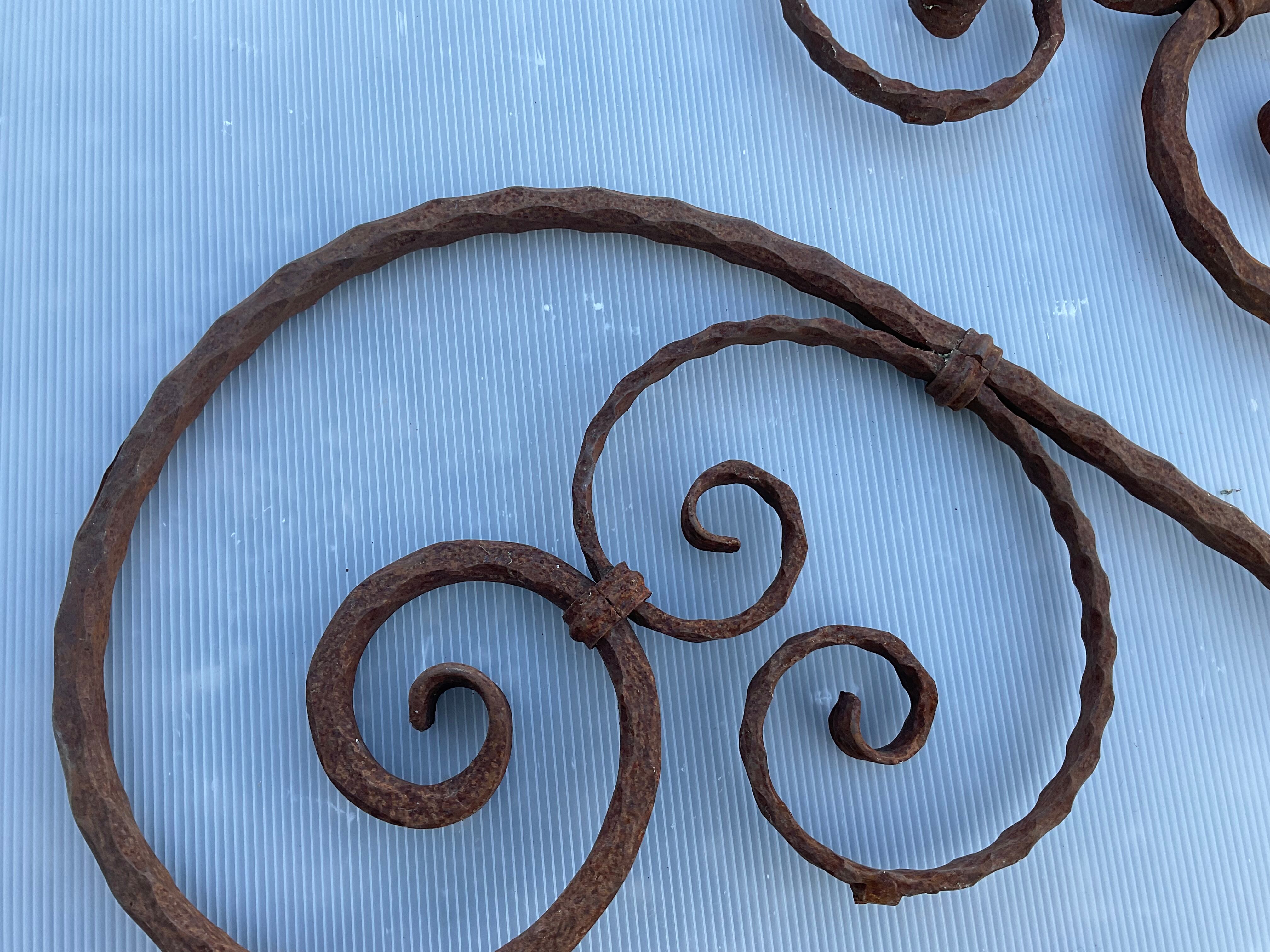 Wrought iron pediment