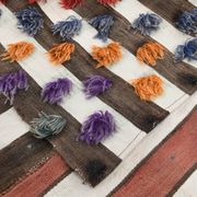 Polka dot wool vintage rug