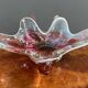 Pink and green Glass bowl by Josef Hospodka 1960s