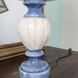 Lampe de salon en albâtre bleu et blanc