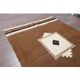 Vintage Turkish Oushak kilim rug handmade in brown 122x150.