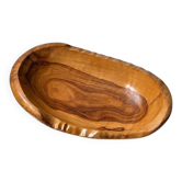 Handcrafted solid olive wood bowl 20 cm – Organic freeform shape