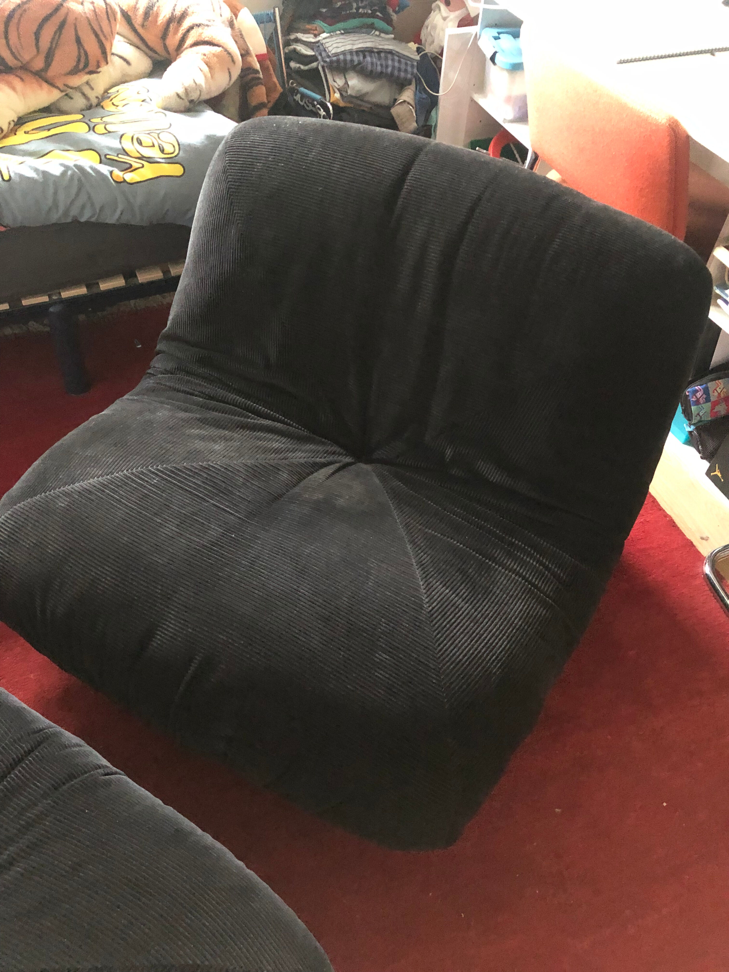 Vintage armchair airborne 70s and ottoman