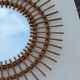 Sun mirror of the 50s in rattan