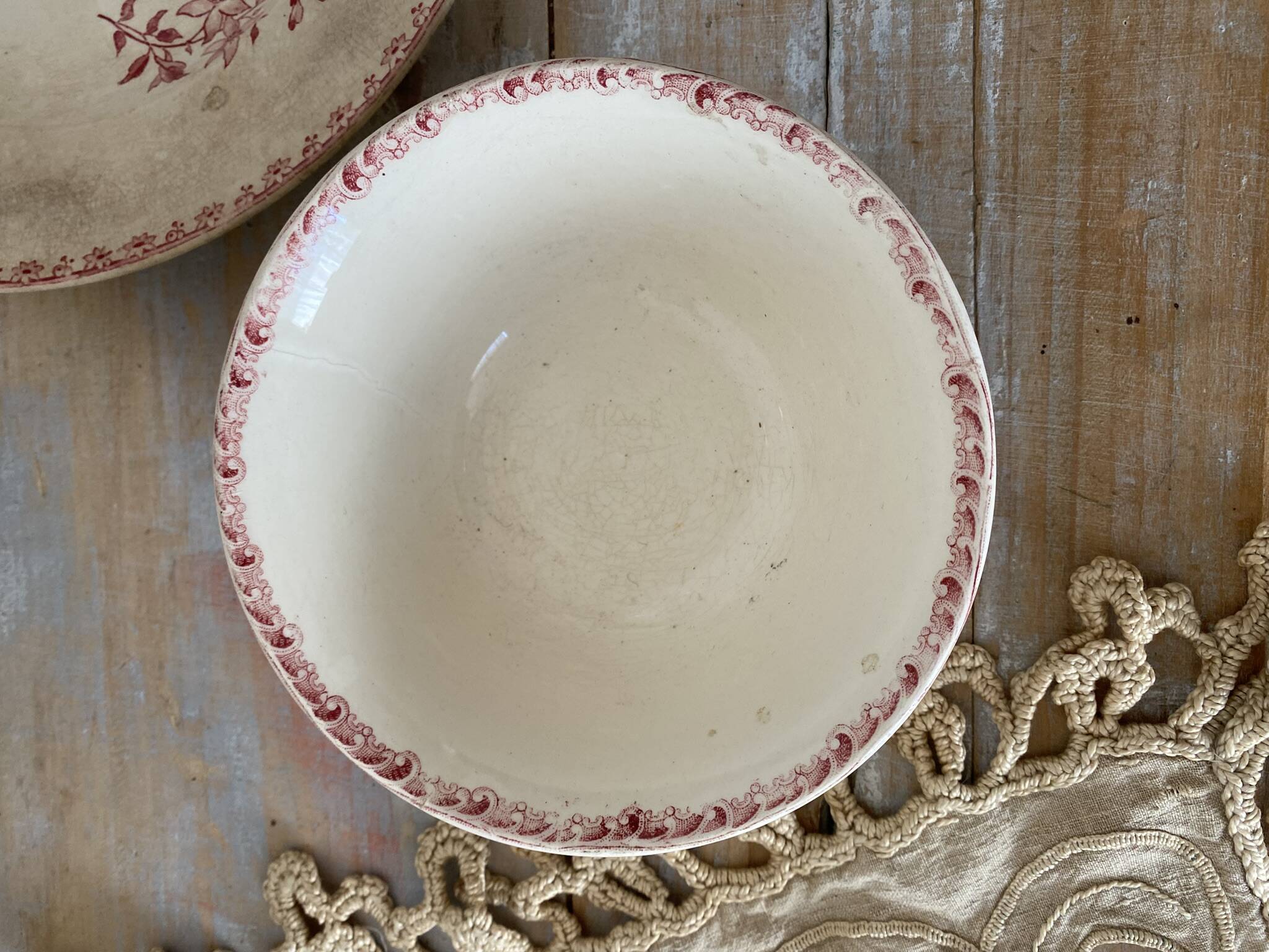 Ancient ironstone bowl from Choisy-le-Roi.