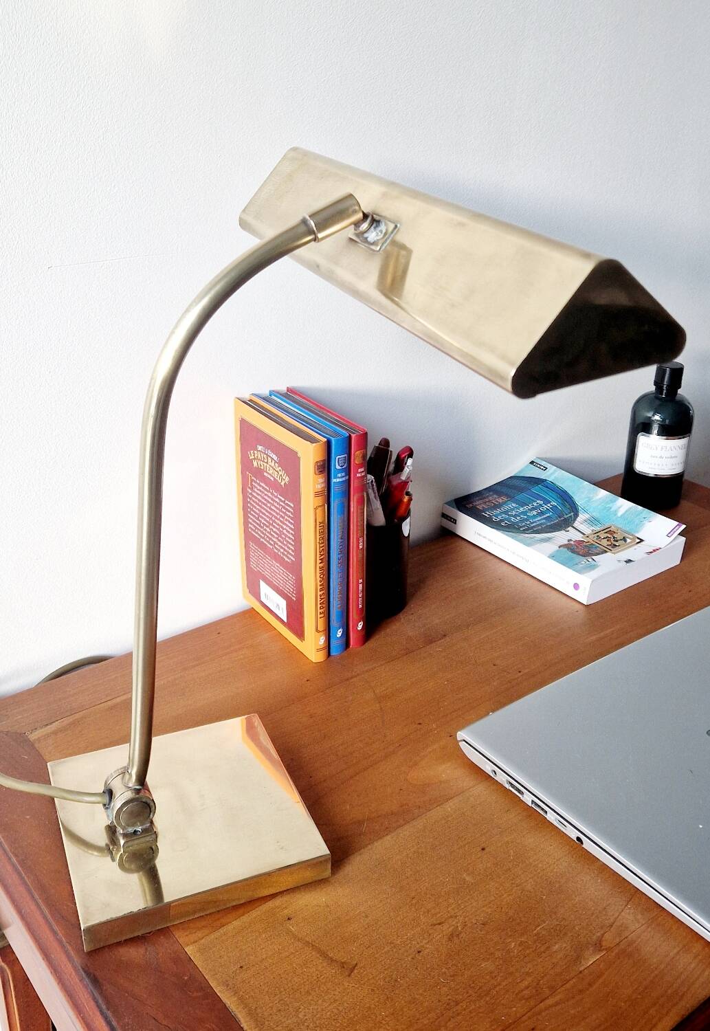 Banker style brass desk lamp 1970
