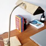 Lampe de bureau style banquier laiton 1970