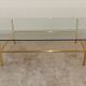 Coffee table glass and gold metal 80s