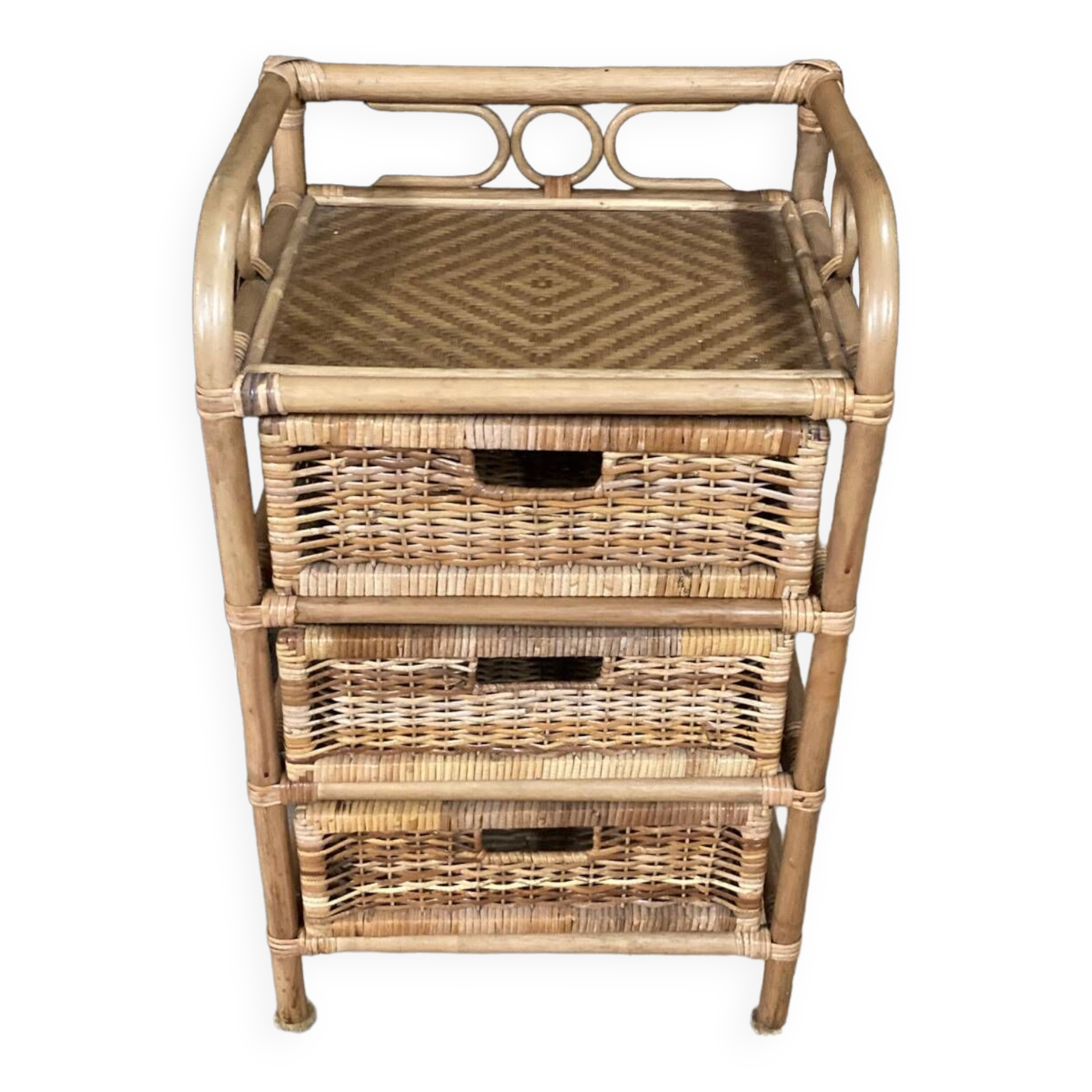Meuble en rotin vintage