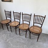 Série 4 chaises bistrot cannage Fischel n019