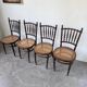 Set of 4 Fischel cane bistro chairs n019