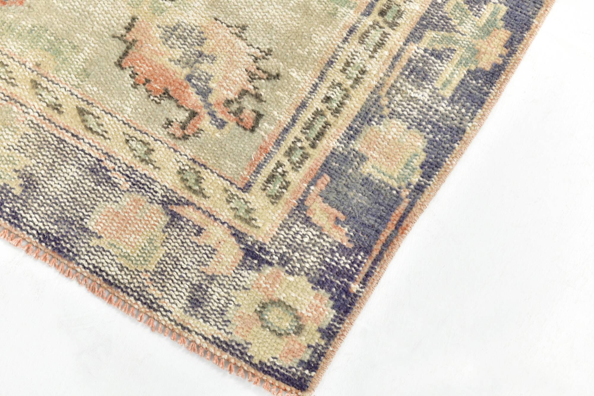 5x8 Peach & Blue Classic Pattern Turkish Vintage Rug, 168x250Cm